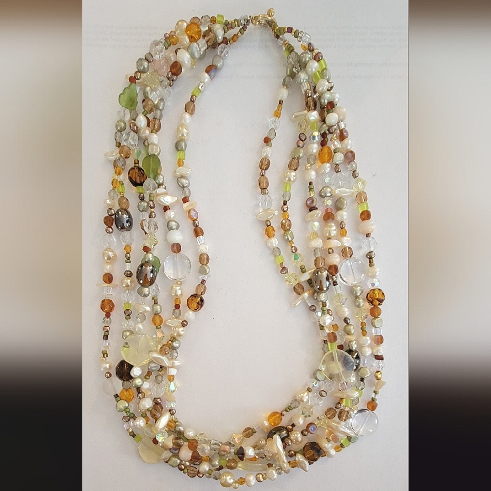 Beaded crystal necklace